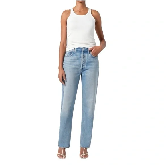 NWOT AGolde 90’s Pinch Waist Jeans 26 Blue - Picture 16 of 16